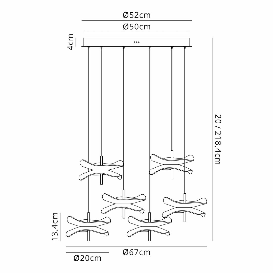 Nelson Lighting NL73399 Padwa 6 LED Round Pendant Polished Chrome