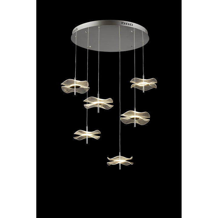 Nelson Lighting NL73399 Padwa 6 LED Round Pendant Polished Chrome