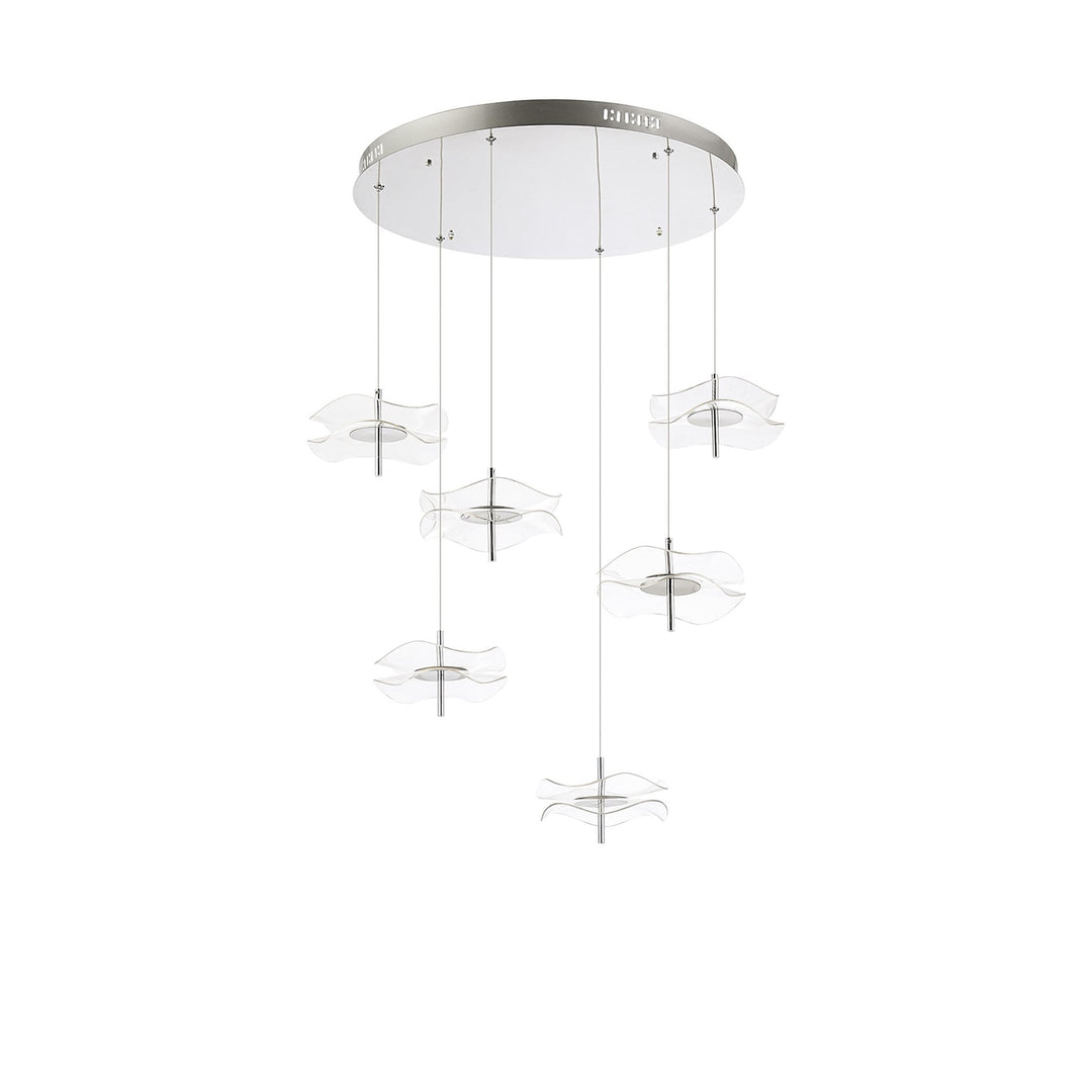 Nelson Lighting NL73399 Padwa 6 LED Round Pendant Polished Chrome