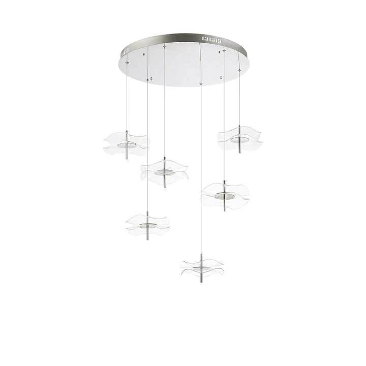 Nelson Lighting NL73399 Padwa 6 LED Round Pendant Polished Chrome