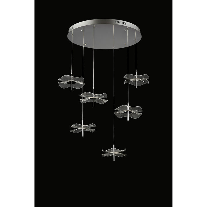 Nelson Lighting NL73399 Padwa 6 LED Round Pendant Polished Chrome