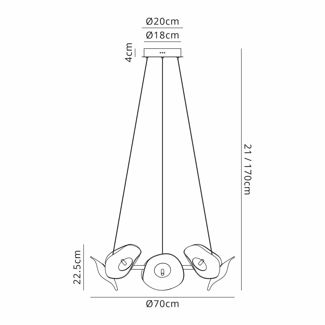 Nelson Lighting NL73409 Padwa 8 LED Ring Pendant Polished Chrome