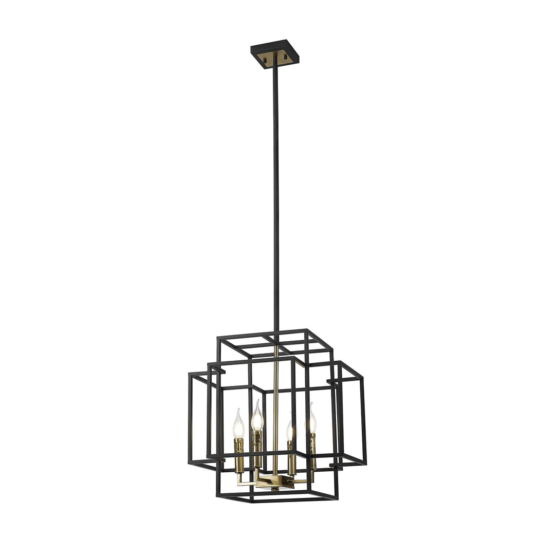 Nelson Lighting NL87999 Palit 4 Light Pendant Black Gold