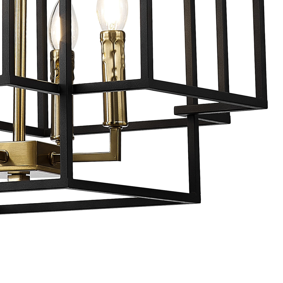 Nelson Lighting NL87999 Palit 4 Light Pendant Black Gold