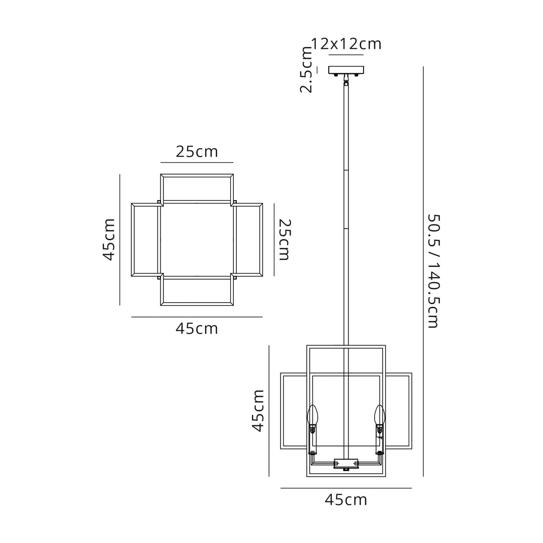 Nelson Lighting NL88009 Palit 4 Light Pendant Anthracite Satin Nickel