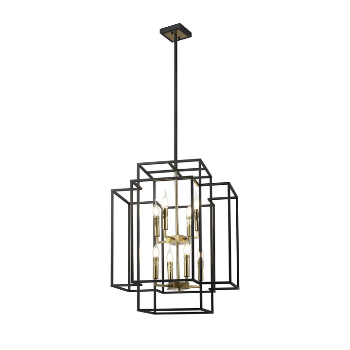 Nelson Lighting NL88019 Palit 8 Light Pendant Black Gold