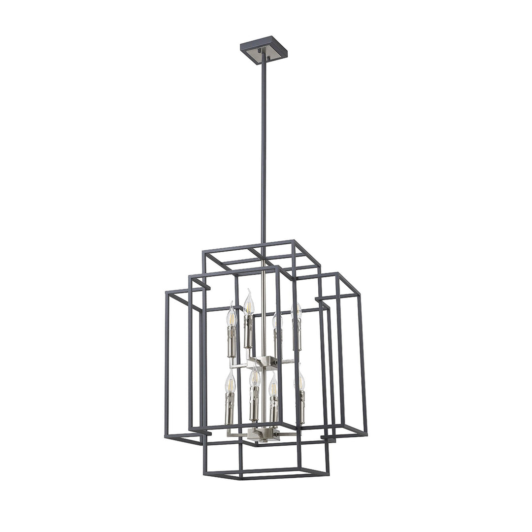 Nelson Lighting NL88029 Palit 8 Light Pendant Anthracite Satin Nickel