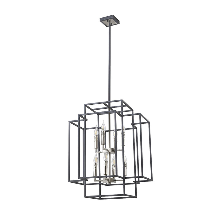 Nelson Lighting NL88029 Palit 8 Light Pendant Anthracite Satin Nickel