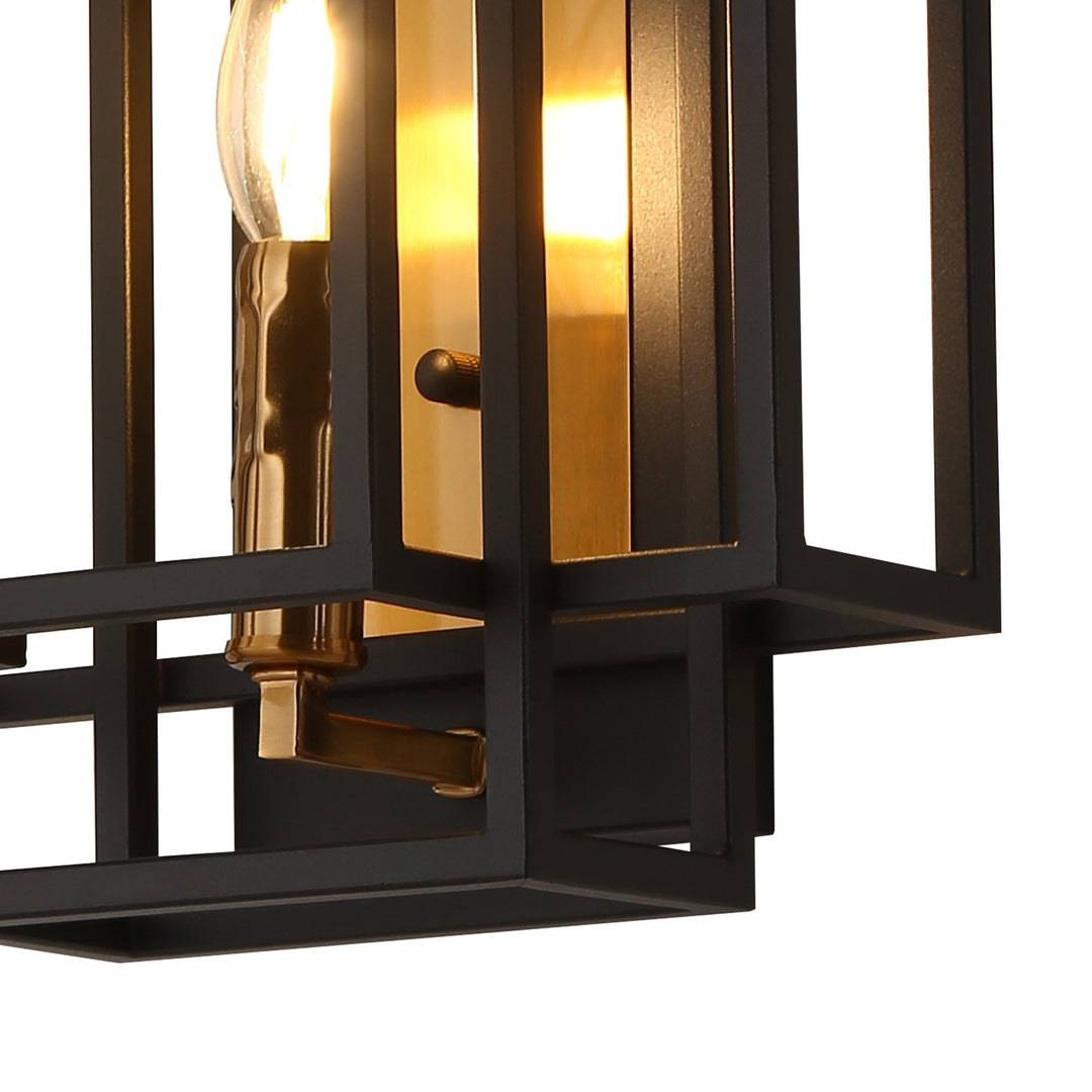 Nelson Lighting NL93769 Palit 1 Light Wall Light Black Gold