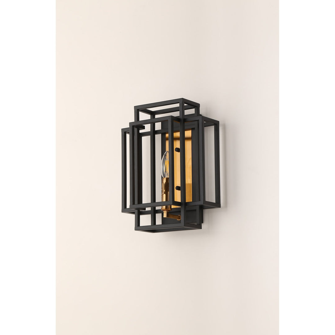 Nelson Lighting NL93769 Palit 1 Light Wall Light Black Gold