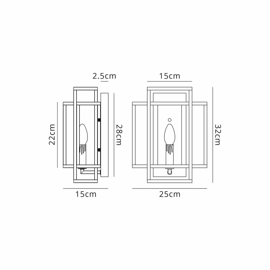 Nelson Lighting NL93779 Palit 1 Light Wall Light Anthracite Satin Nickel