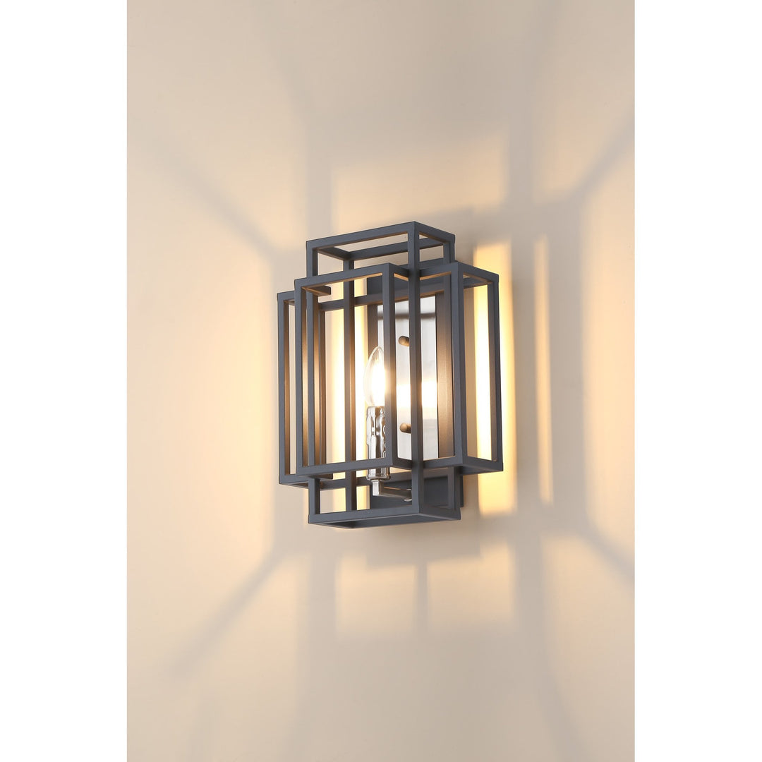 Nelson Lighting NL93779 Palit 1 Light Wall Light Anthracite Satin Nickel