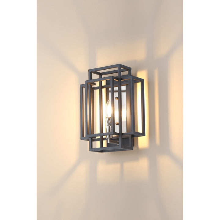 Nelson Lighting NL93779 Palit 1 Light Wall Light Anthracite Satin Nickel