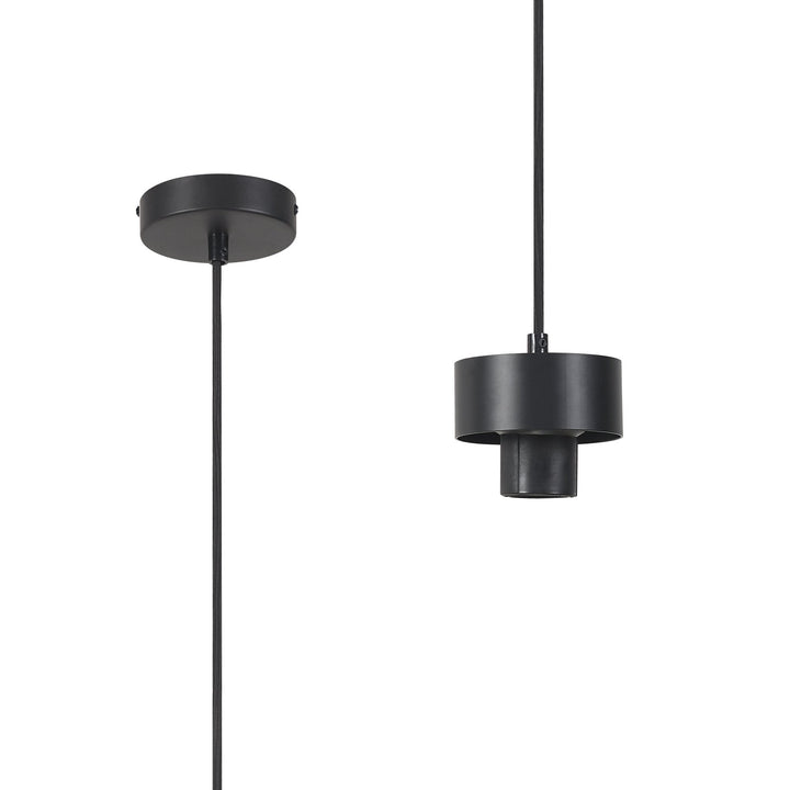 Nelson Lighting NL85509 Raibon Suspension Kit Matt Black / Black Fabric