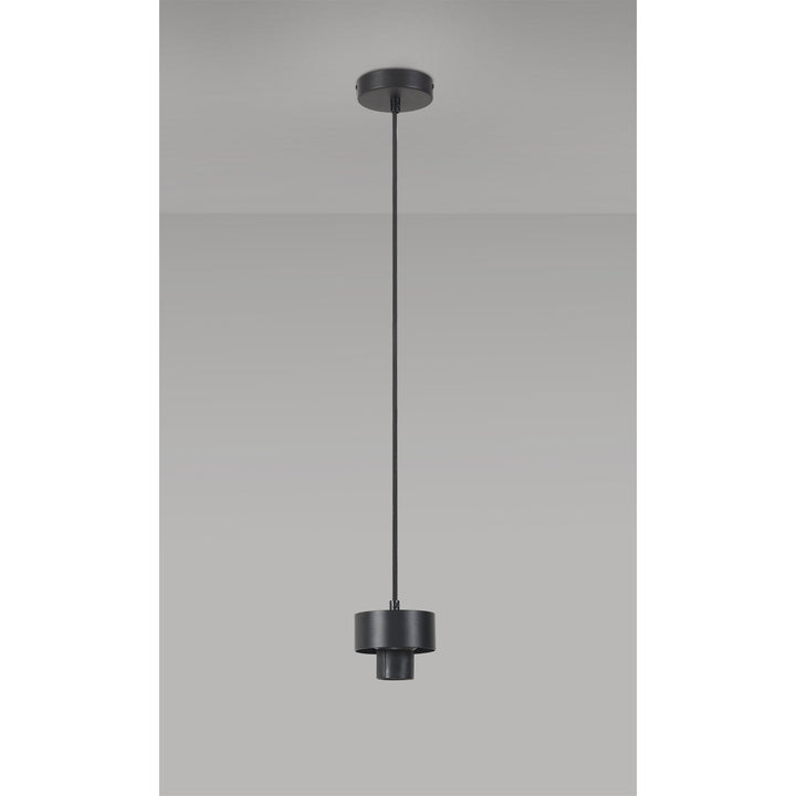 Nelson Lighting NL85509 Raibon Suspension Kit Matt Black / Black Fabric