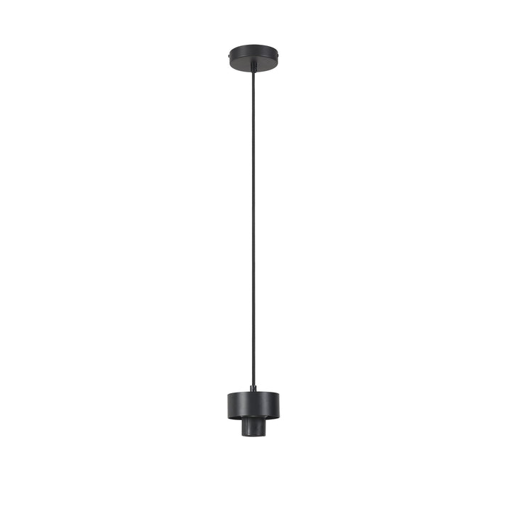 Nelson Lighting NL85509 Raibon Suspension Kit Matt Black / Black Fabric