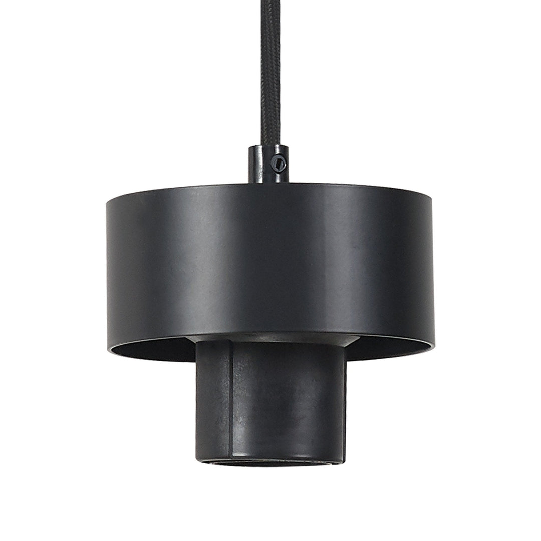 Nelson Lighting NL85509 Raibon Suspension Kit Matt Black / Black Fabric