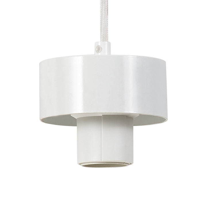 Nelson Lighting NL85519 Raibon Suspension Kit Matt White / Marble / White Fabric