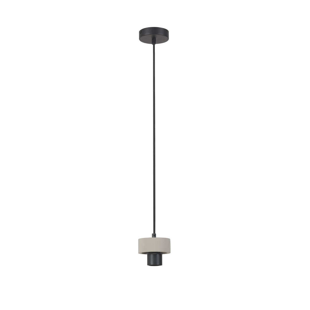 Nelson Lighting NL85529 Raibon Suspension Kit Matt Black / Concrete / Black Fabric