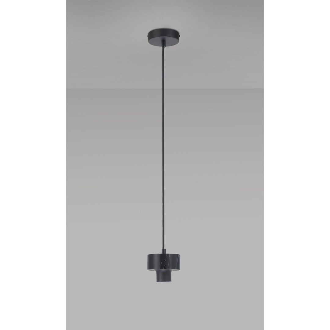 Nelson Lighting NL85559 Raibon Suspension Kit Black Marble / Black / Black Fabric