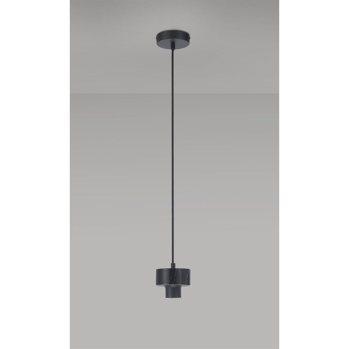 Nelson Lighting NL85559 Raibon Suspension Kit Black Marble / Black / Black Fabric