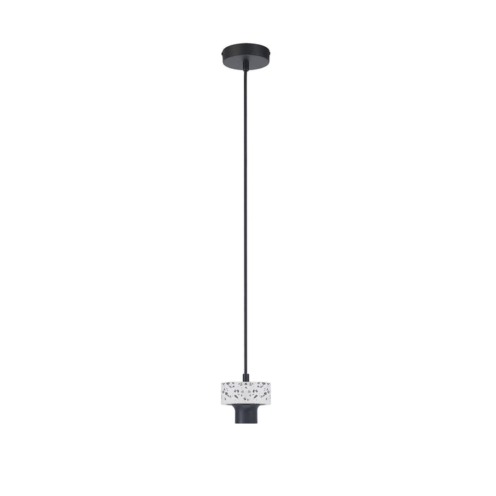 Nelson Lighting NL85569 Raibon Suspension Kit Terrazzo Marble / Black / Black Fabric