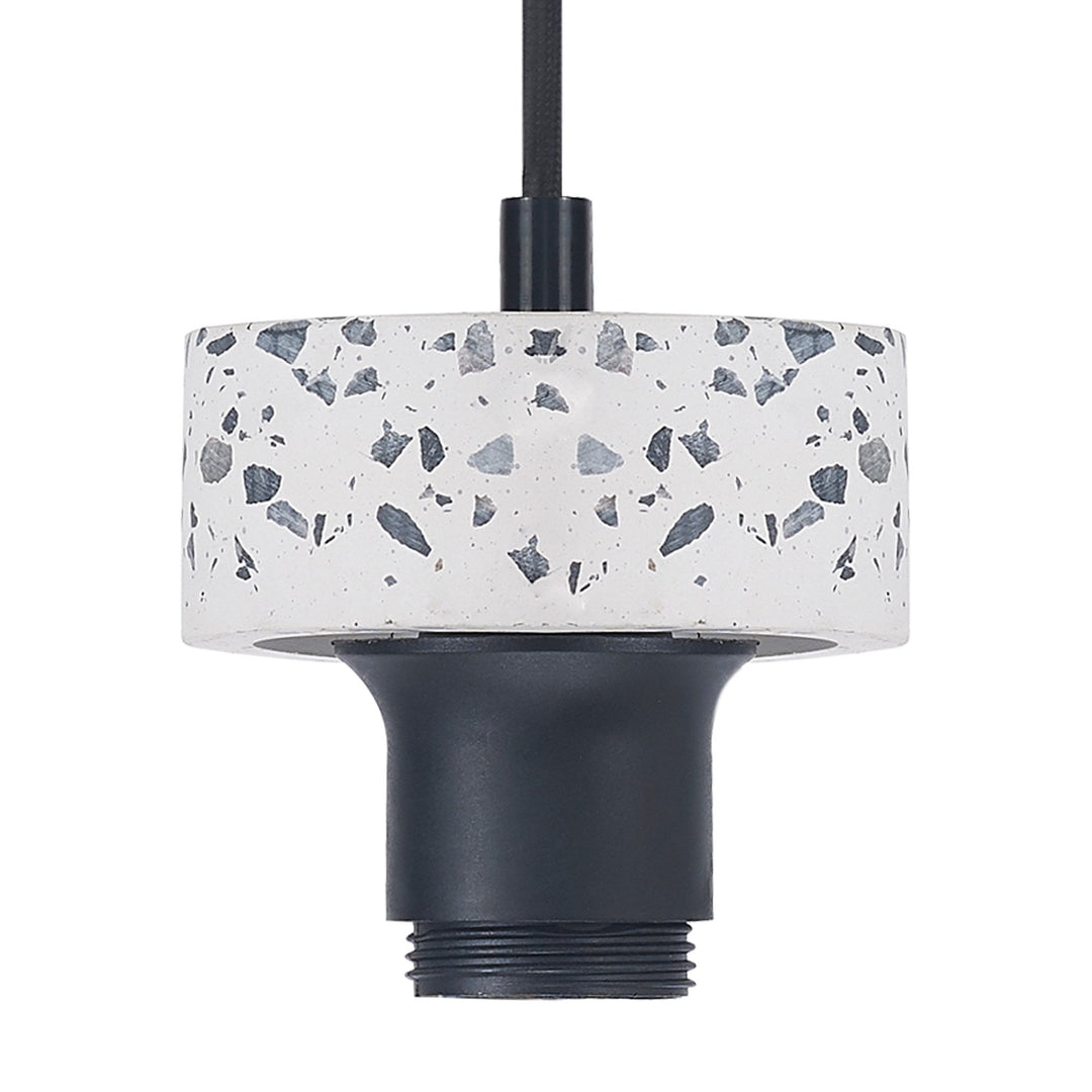 Nelson Lighting NL85569 Raibon Suspension Kit Terrazzo Marble / Black / Black Fabric