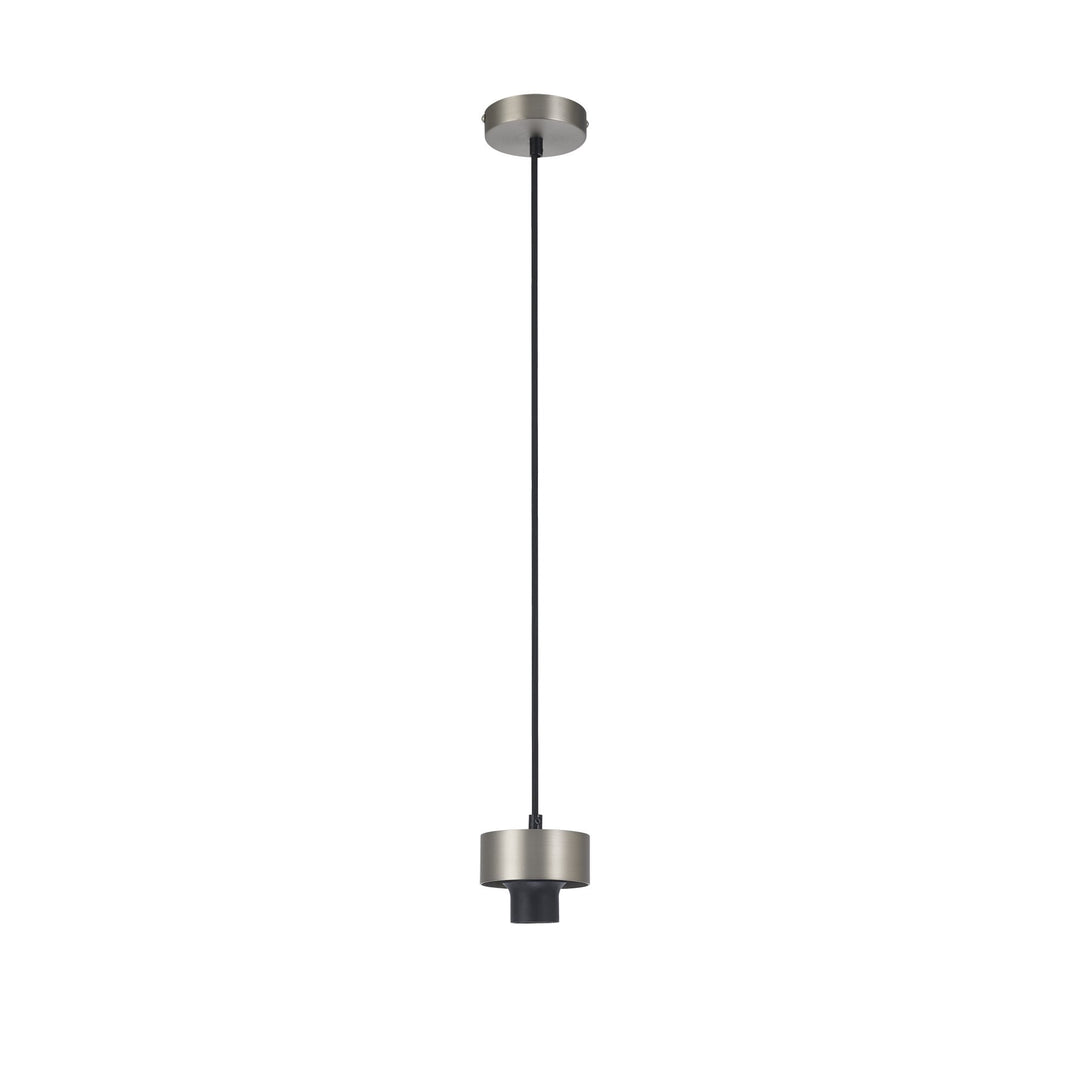 Nelson Lighting NL85579 Raibon Suspension Kit Satin Nickel / Black Fabric