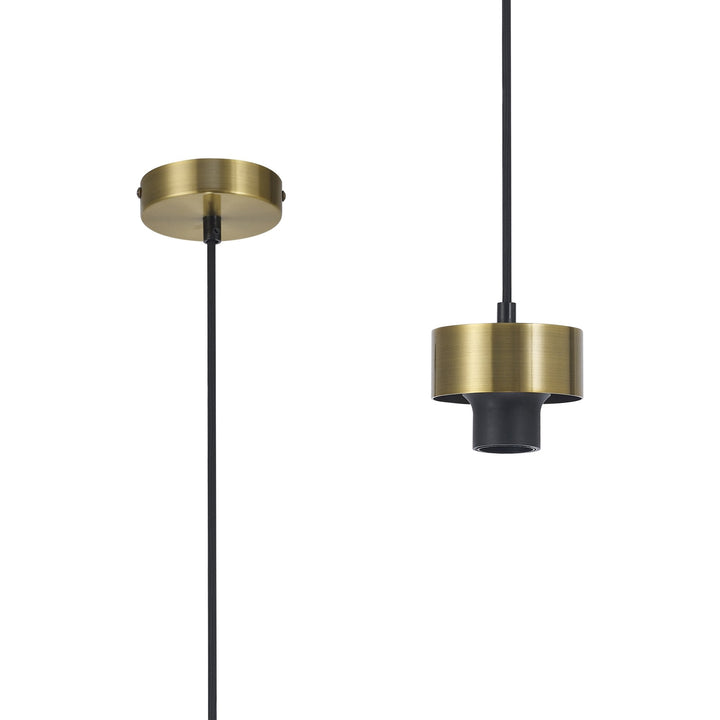 Nelson Lighting NL85589 Raibon Suspension Kit Brass / Black Fabric