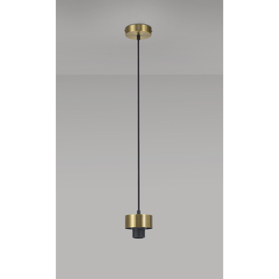 Nelson Lighting NL85589 Raibon Suspension Kit Brass / Black Fabric