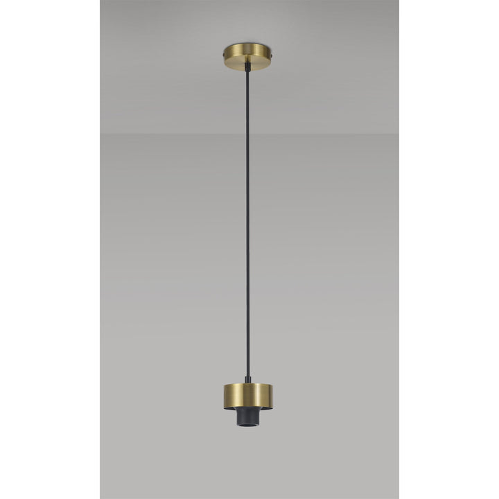 Nelson Lighting NL85589 Raibon Suspension Kit Brass / Black Fabric