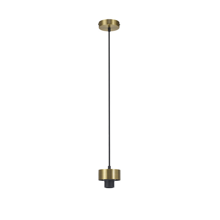 Nelson Lighting NL85589 Raibon Suspension Kit Brass / Black Fabric