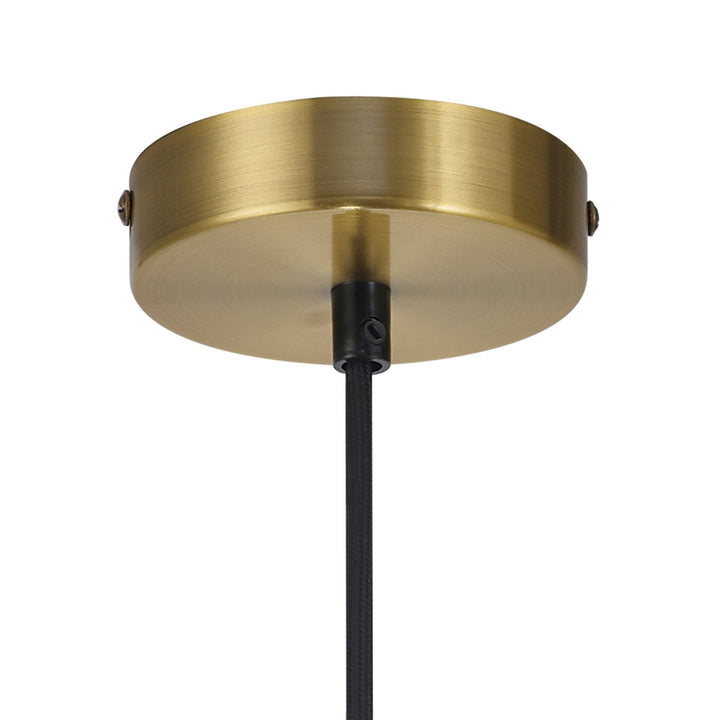 Nelson Lighting NL85589 Raibon Suspension Kit Brass / Black Fabric