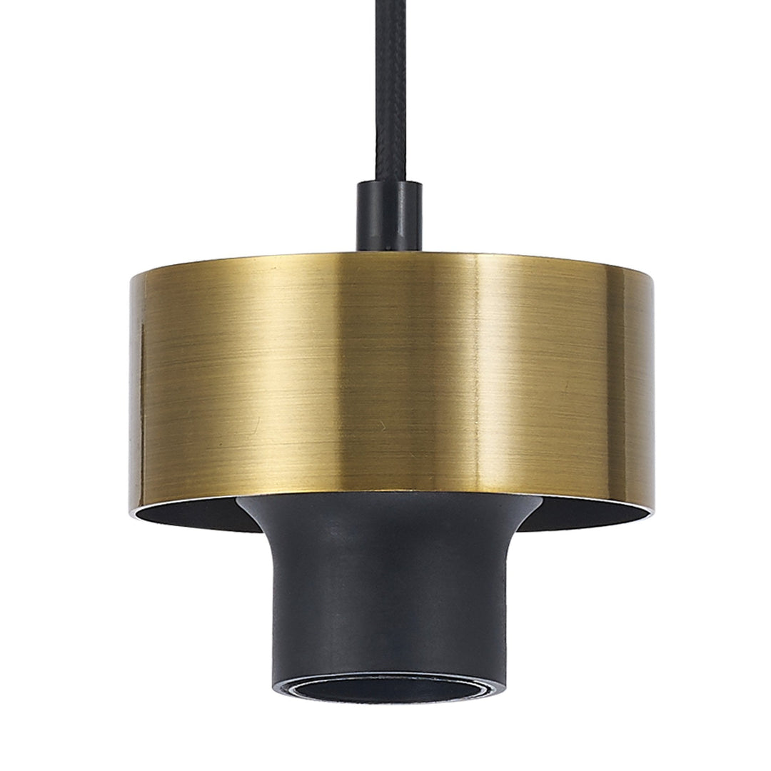 Nelson Lighting NL85589 Raibon Suspension Kit Brass / Black Fabric