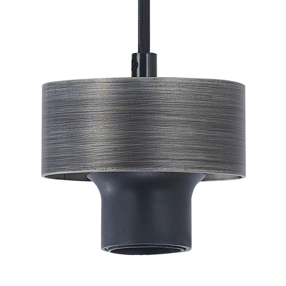 Nelson Lighting NL85599 Raibon Suspension Kit Aged Pewter / Black Fabric