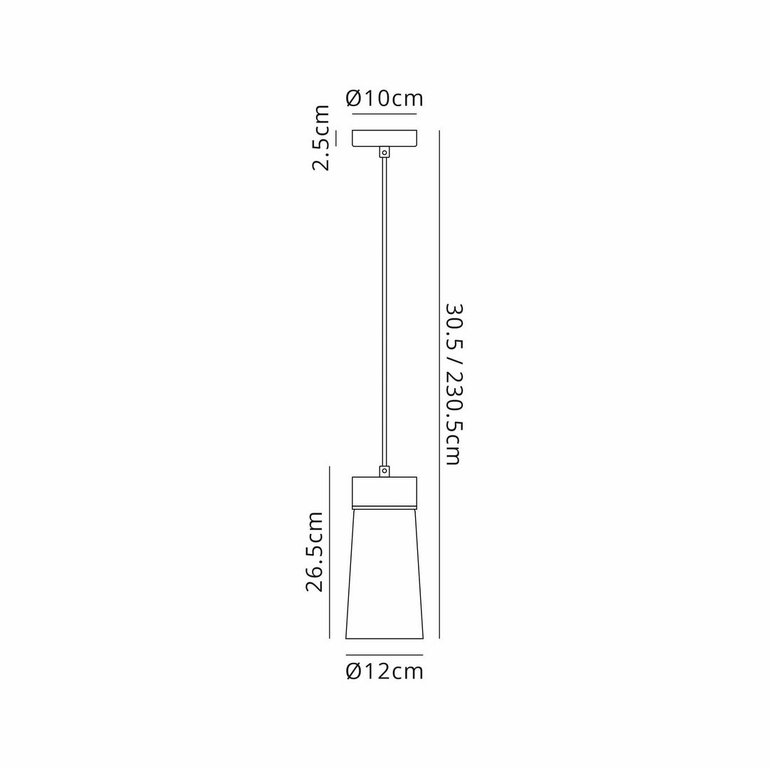 Nelson Lighting NLK15629 Raibon 1 Light Pendant Concrete Smoke