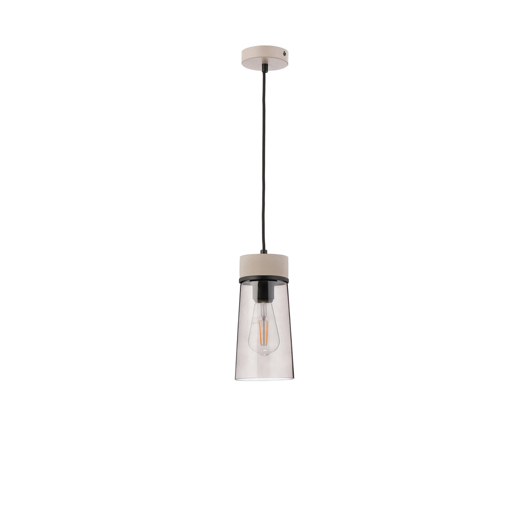 Nelson Lighting NLK15629 Raibon 1 Light Pendant Concrete Smoke