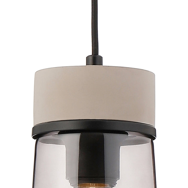 Nelson Lighting NLK15629 Raibon 1 Light Pendant Concrete Smoke