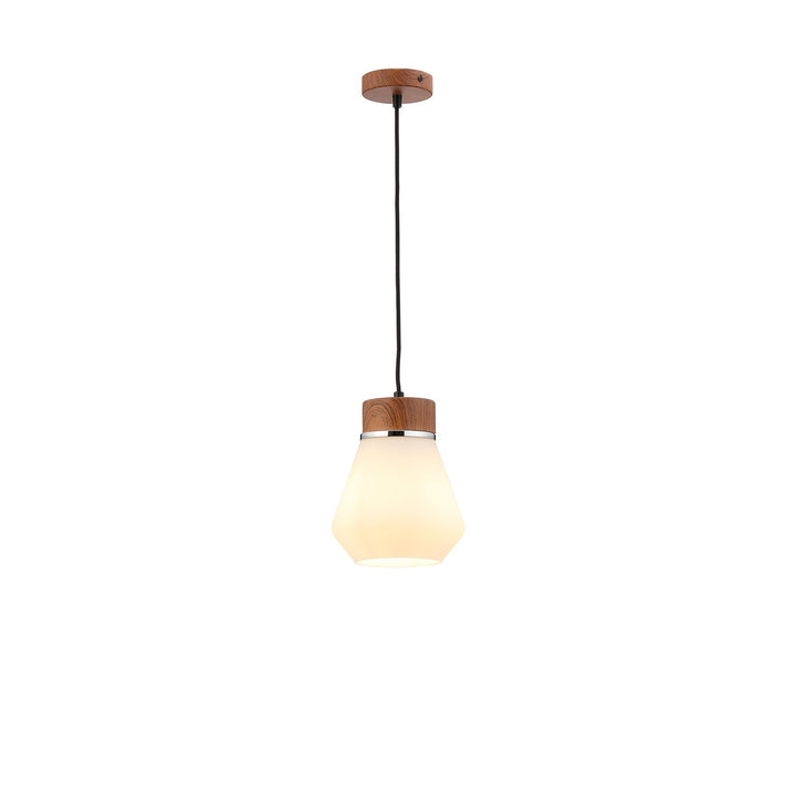 Nelson Lighting NLK15639 Raibon 1 Light Pendant Walnut Opal