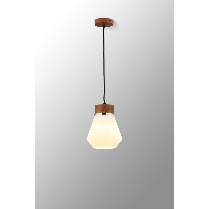 Nelson Lighting NLK15639 Raibon 1 Light Pendant Walnut Opal