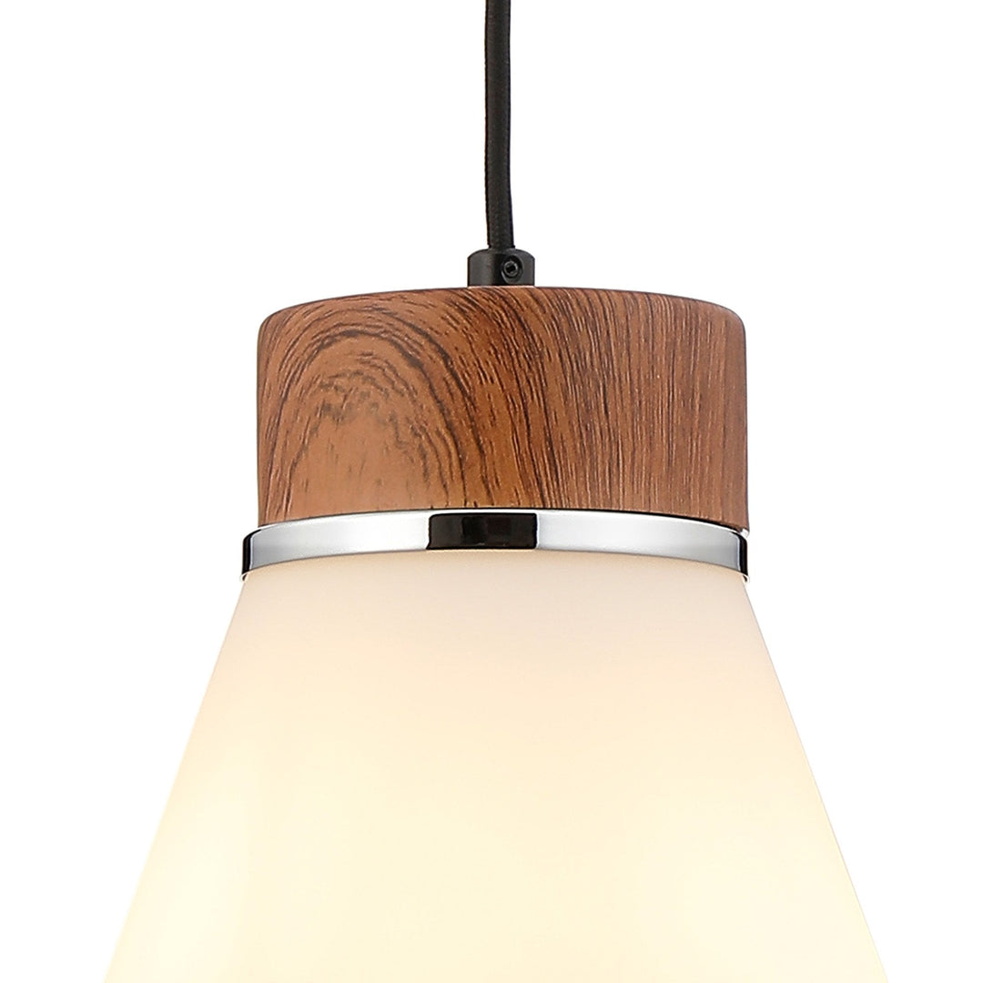 Nelson Lighting NLK15639 Raibon 1 Light Pendant Walnut Opal