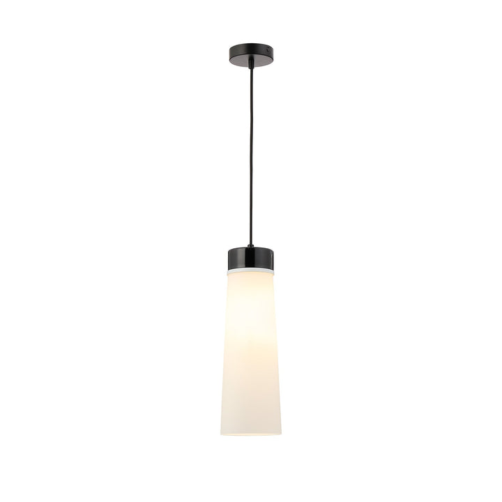 Nelson Lighting NLK15649 Raibon 1 Light Pendant Black Marble Opal