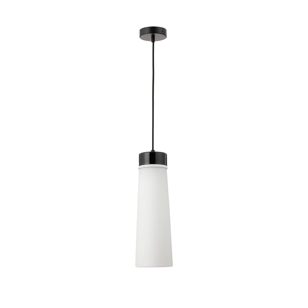 Nelson Lighting NLK15649 Raibon 1 Light Pendant Black Marble Opal