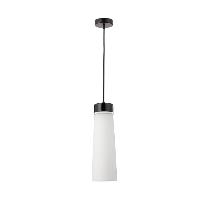 Nelson Lighting NLK15649 Raibon 1 Light Pendant Black Marble Opal