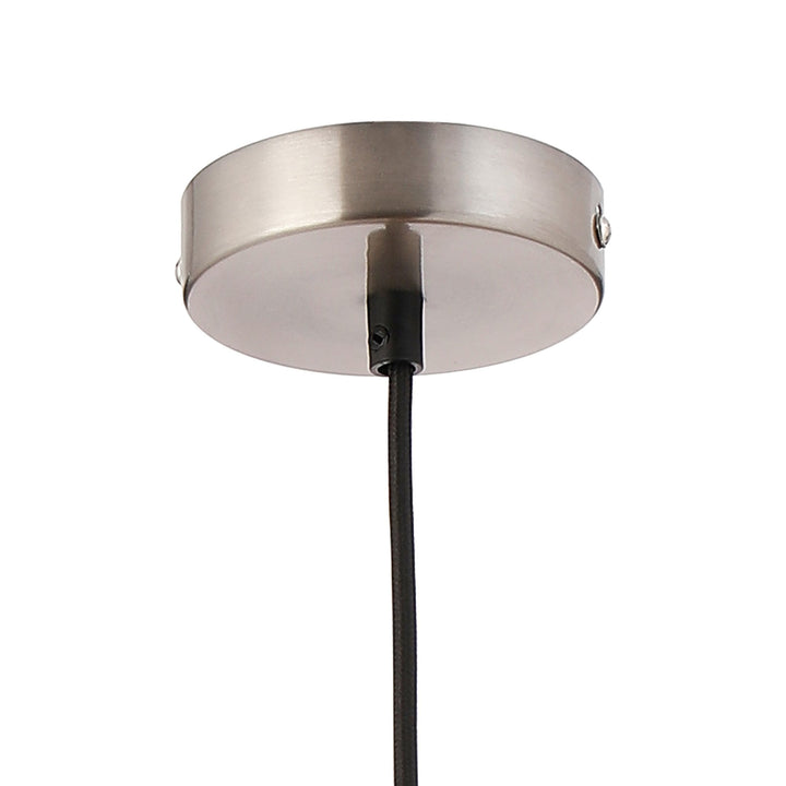 Nelson Lighting NLK15659 Raibon 1 Light Pendant Satin Nickel Clear