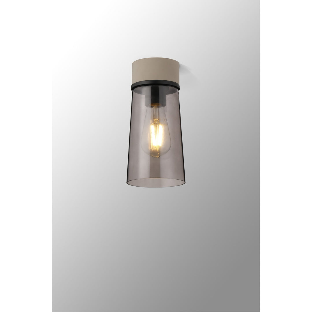 Nelson Lighting NLK15709 Raibon 1 Light Ceiling Light Concrete Smoke