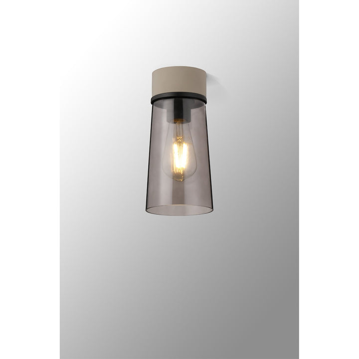 Nelson Lighting NLK15709 Raibon 1 Light Ceiling Light Concrete Smoke