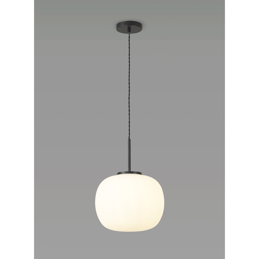 Nelson Lighting NL86409 | Sabus Medium Oval Ball Pendant | Frosted White Glass