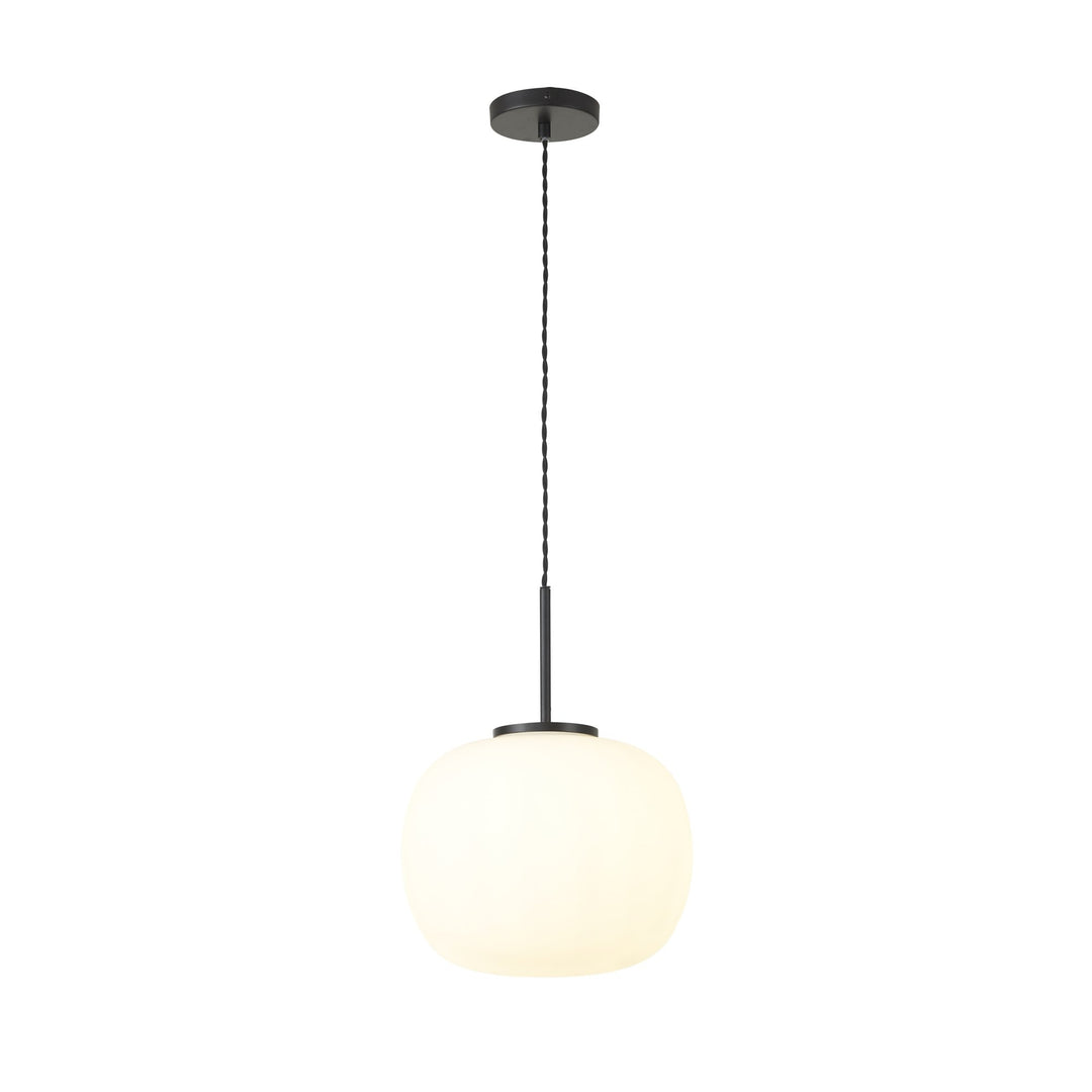 Nelson Lighting NL86409 | Sabus Medium Oval Ball Pendant | Frosted White Glass