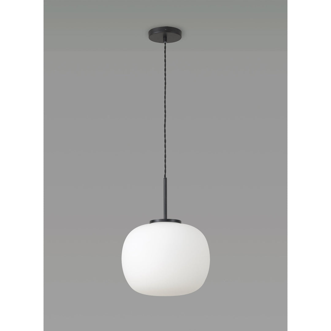 Nelson Lighting NL86409 | Sabus Medium Oval Ball Pendant | Frosted White Glass